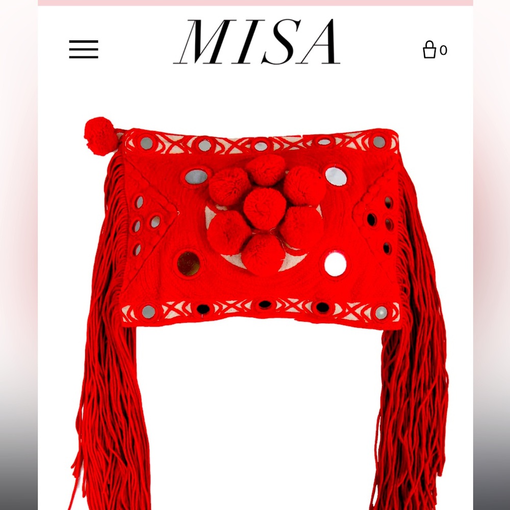 Misa of Los Angeles red envelope clutch